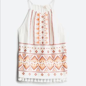 Nutria Embroidered Coral Tank Top